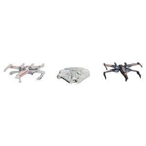 Star Wars X-Fighters And Millennium Falcon Diecast 3" Vehicles Loose Pre-owned